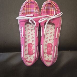 So Wear It Declare It Vibrant Pink Plaid Loafers